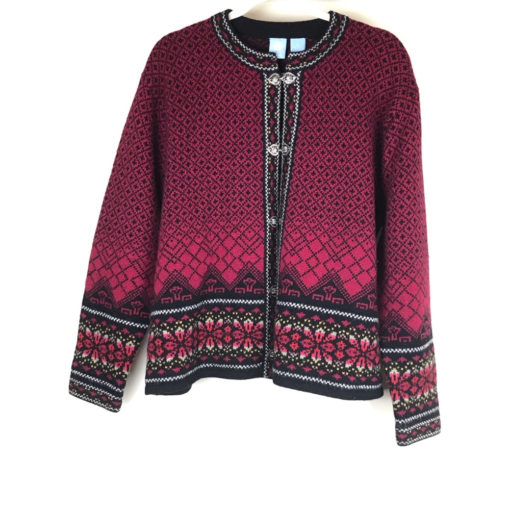 Frost Women Wool Sweater Burgundy Petite Large